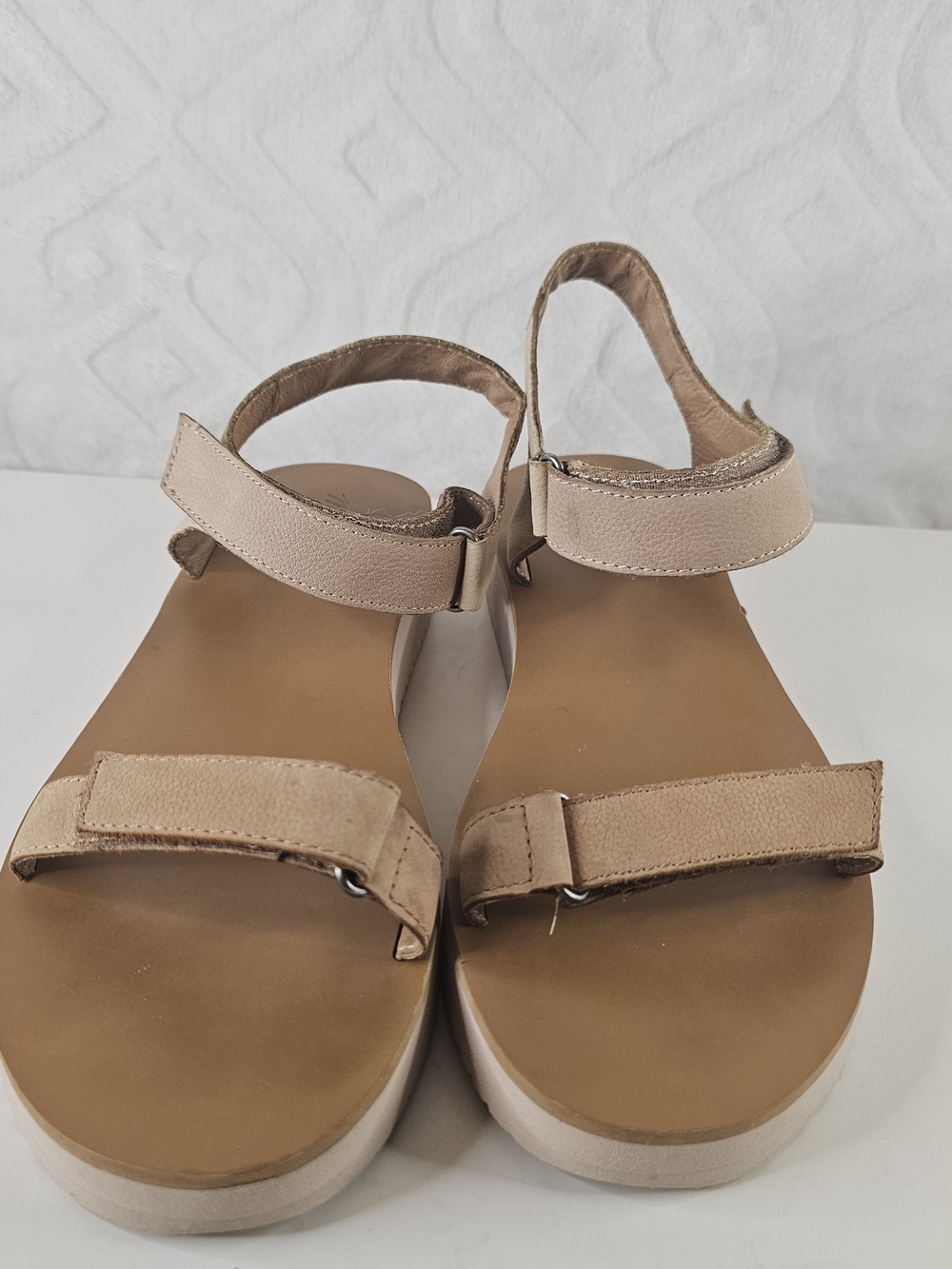 Madewell Neutral Tan Platform Strap Sandals for Women